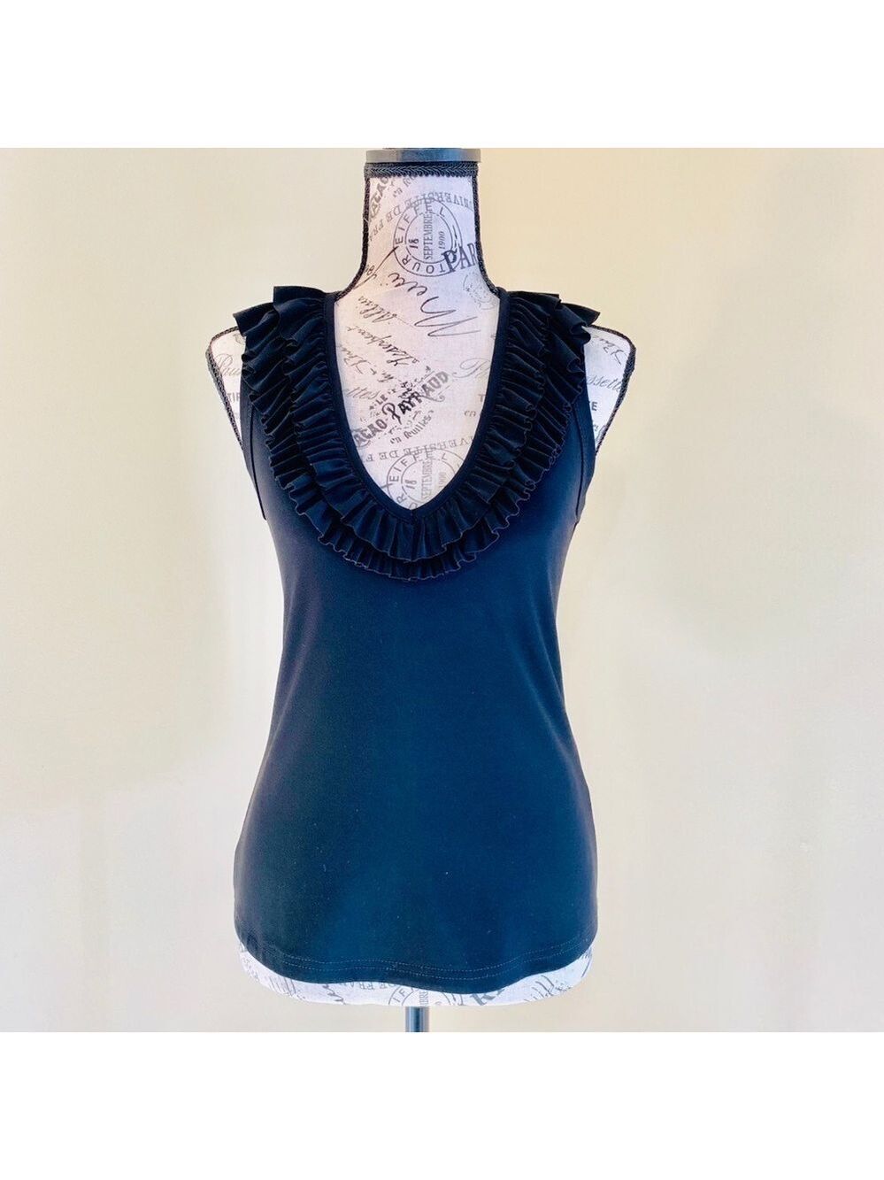 Joseph Ribkoff Ruffle Collar Tank Top